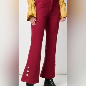 Derek Lam Crosby Rich Burgundy flared trousers